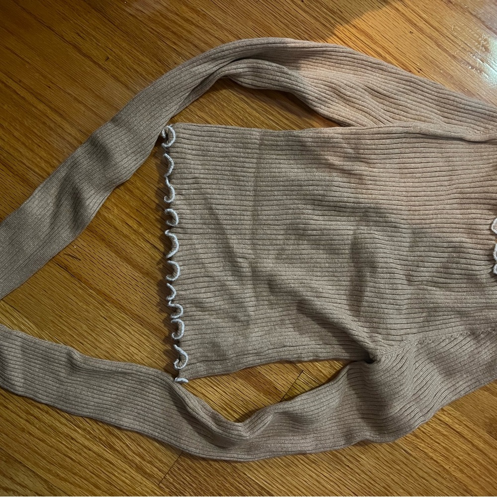 American Eagle Outfitters Beige Ribbed Knit Bag